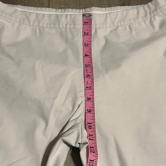 Lafayette 148 New York Murray Crop Slim Leg Pull-On Stone Color Pants Size Large - Picture 7 of 11